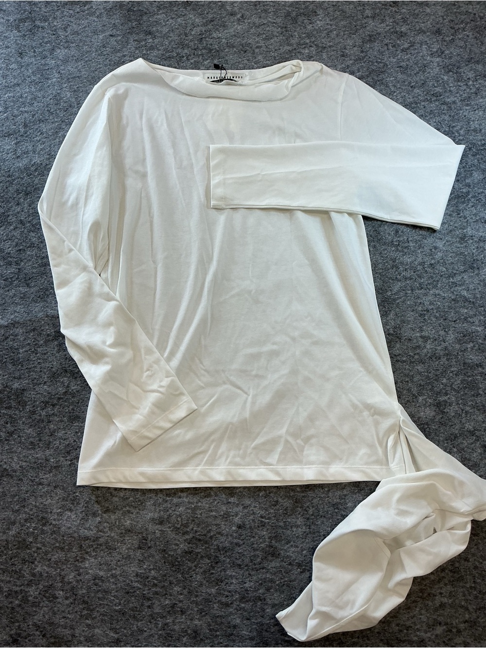Margesherwood White Long Sleeve Crewneck Shirt One Size